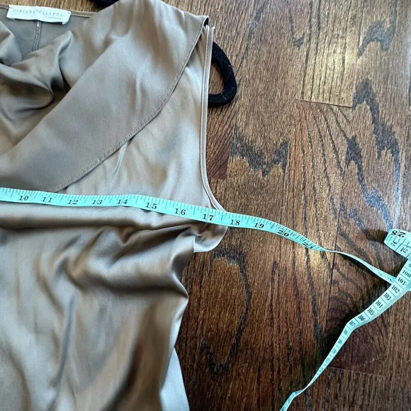 FABIANA FILIPPI Champagne Silk Midi 2 Pockets Cargo Dress Medium 12 IT44 1372 - Picture 13 of 14